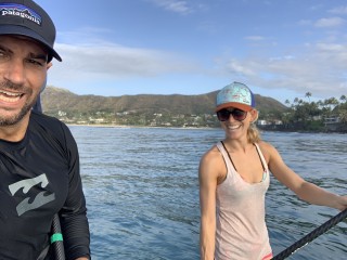paddle board adventure with lots of turtles